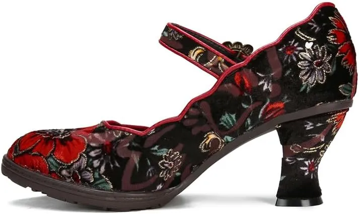 CrazycatZ Leather Mary Jane Shoes,Womens Patchword Pumps Vintage Mary Jane Shoes