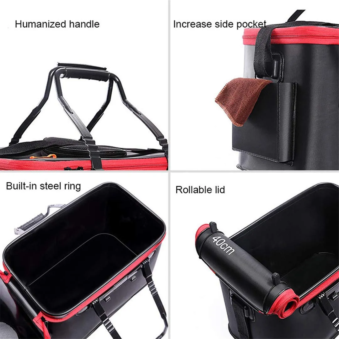 Crocox Fishing Boxes Bucket Tackle Storage Plastic Live Bait Folding Small Large