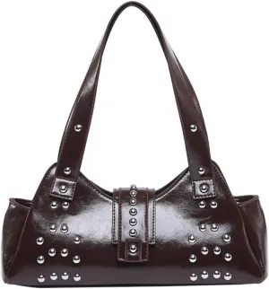 cross-body bag Personalized Oil Waxed Leather Spice Style Studded Shoulder Bag