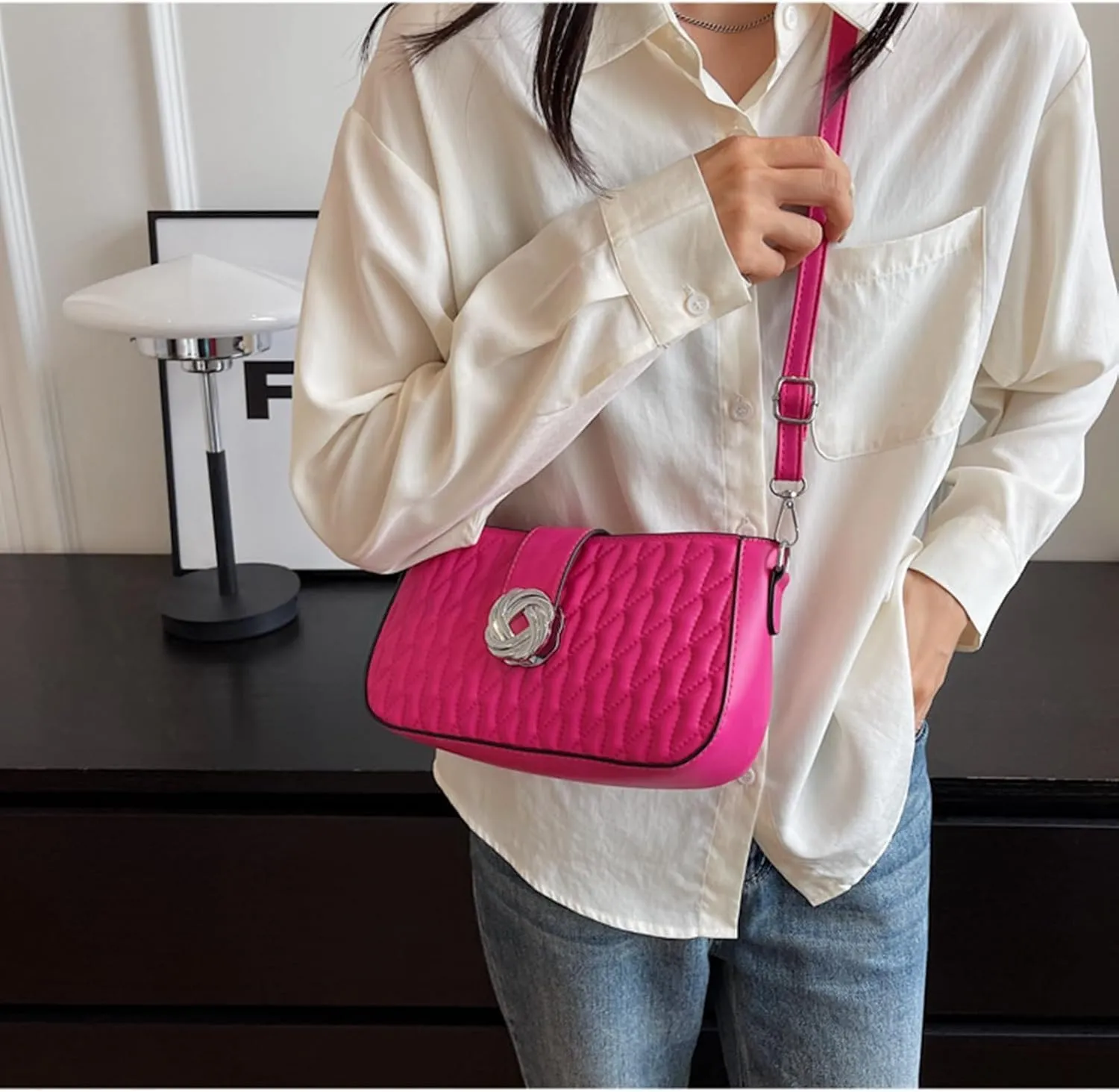 Crossbody Bags for Women Small Purse PU Leather Shoulder Bag Trendy Handbag Satchel Evening Bag