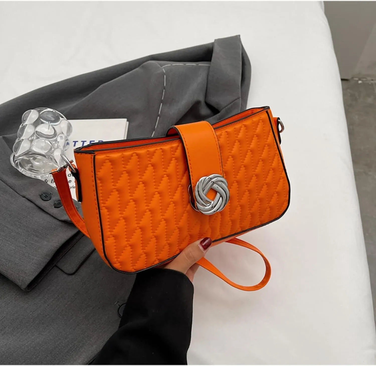 Crossbody Bags for Women Small Purse PU Leather Shoulder Bag Trendy Handbag Satchel Evening Bag