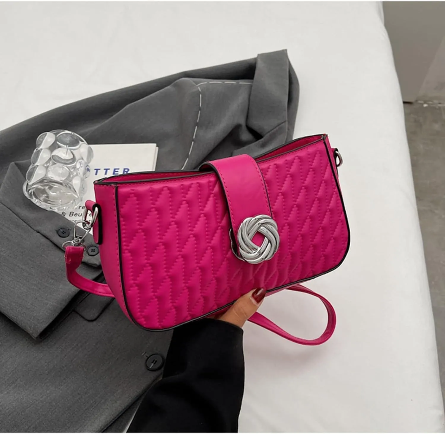 Crossbody Bags for Women Small Purse PU Leather Shoulder Bag Trendy Handbag Satchel Evening Bag