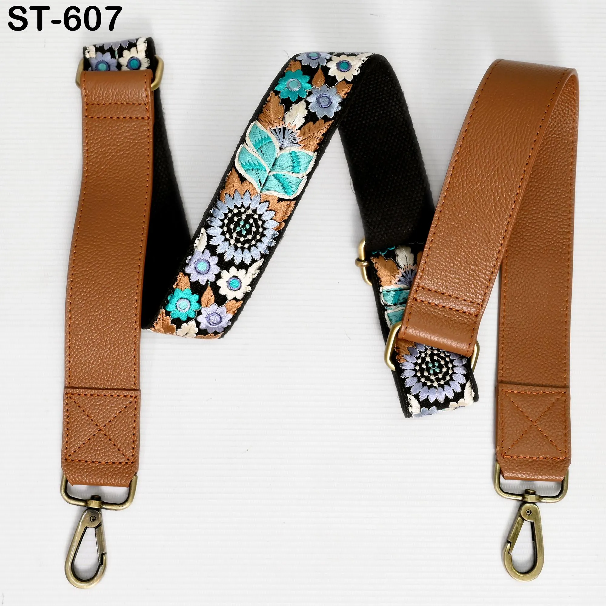 Crossbody Strap Replacement Black Leather Handbag Boho Messanger Bag Adjustable Strap Purses, Laptop Bags Embroidery Christmas Gift Mother