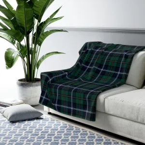 Custom Tartan Plaid Sherpa Fleece Sofa Blanket - Saiko Studio