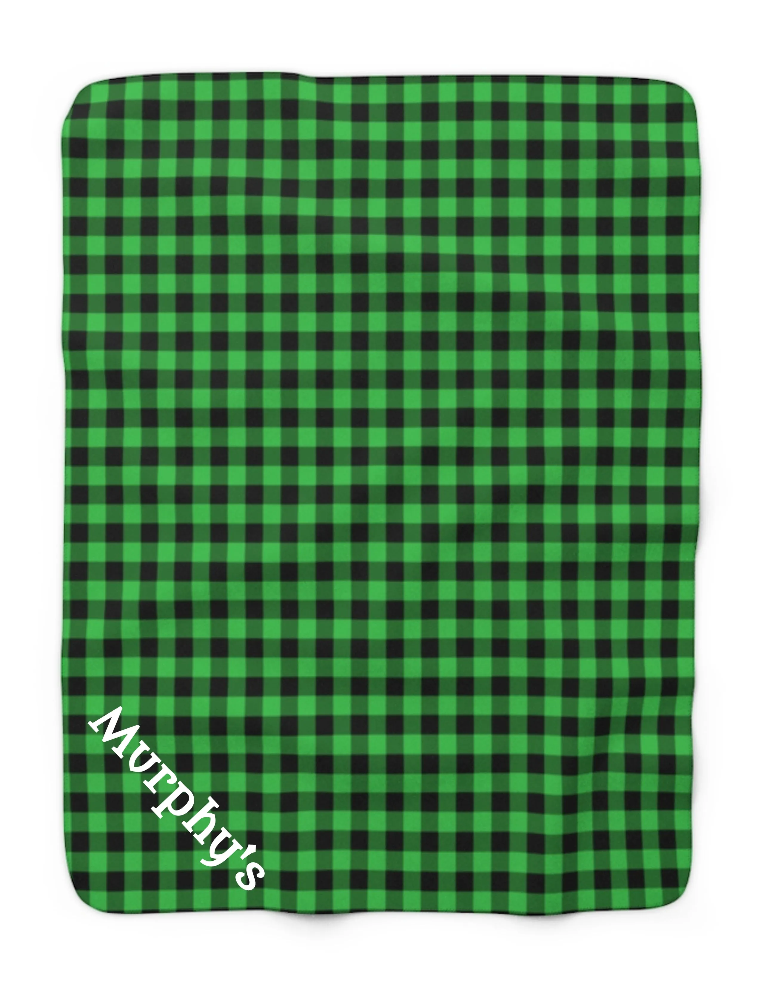 Custom Tartan Plaid Sherpa Fleece Sofa Blanket - Saiko Studio