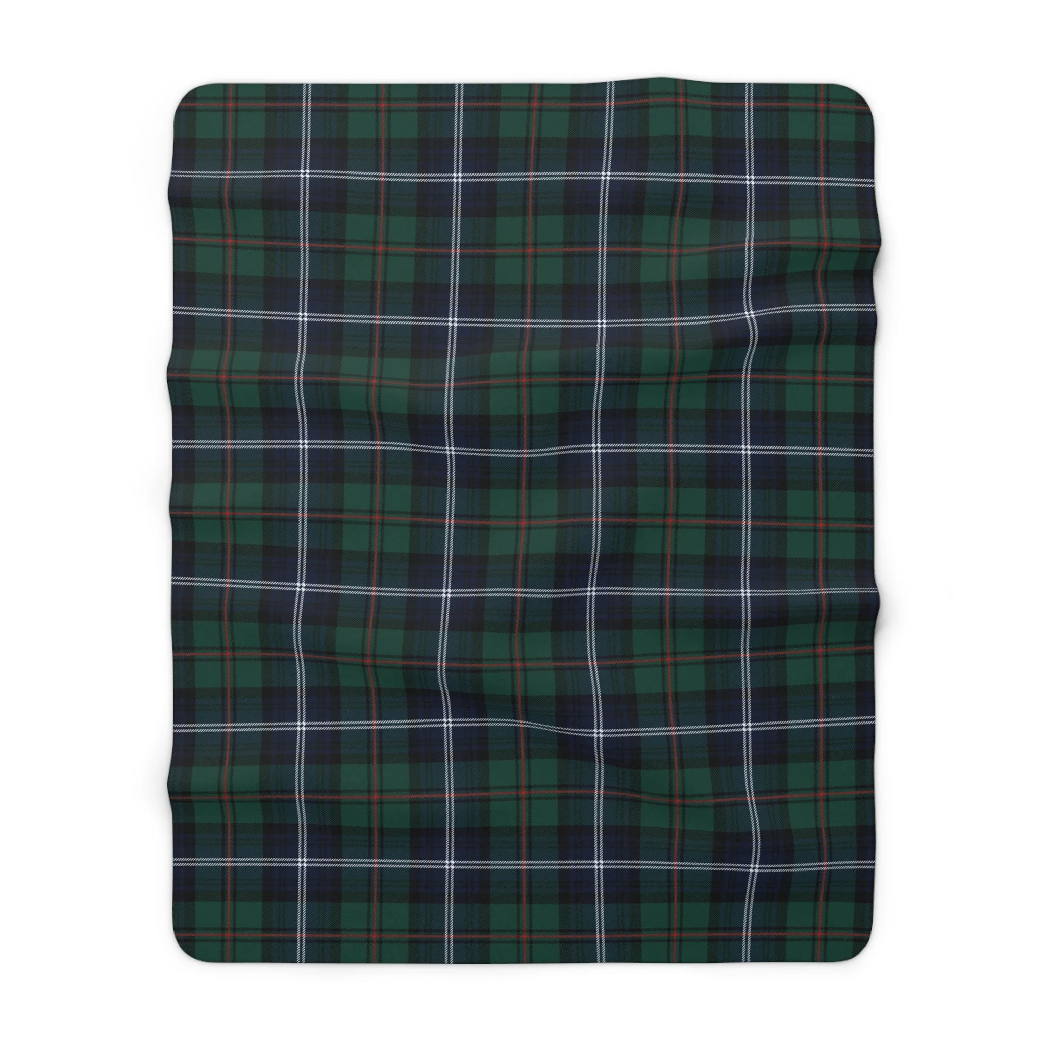 Custom Tartan Plaid Sherpa Fleece Sofa Blanket - Saiko Studio