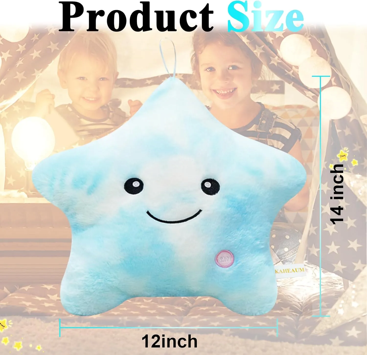 Cute Stuffed Animals Glow Pillow,LED Night Light Up Star Pillows for Kids Pillows Decorative Pillow Girls Boys Teens Adults Birthday Christmas Valentines Gift,Kids' Plush Toy Pillows Plushies