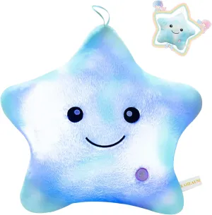 Cute Stuffed Animals Glow Pillow,LED Night Light Up Star Pillows for Kids Pillows Decorative Pillow Girls Boys Teens Adults Birthday Christmas Valentines Gift,Kids' Plush Toy Pillows Plushies