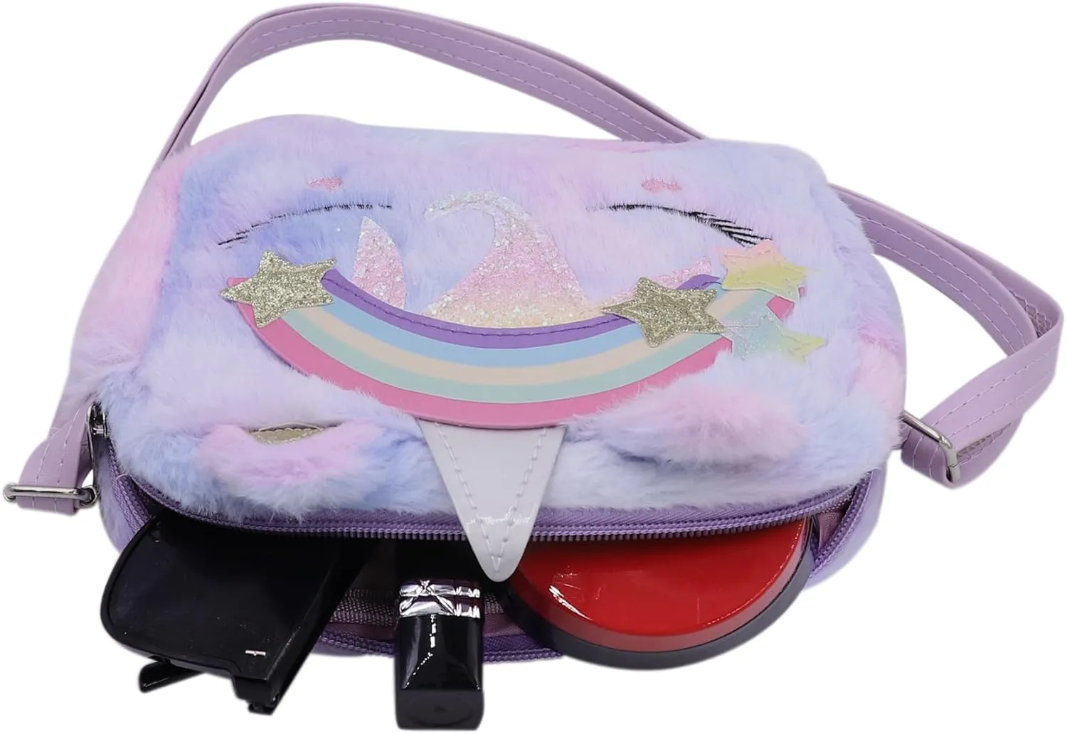 Cute Unicorn Crossbody Purse Pink Fluffy Satchel Shoulder Bag Animal Plush Messenger Bag Kawaii Purse Unicorn Gift