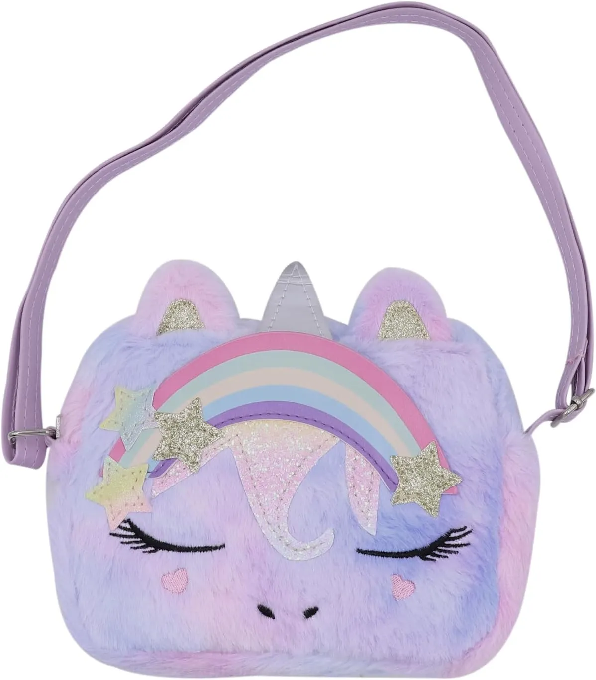 Cute Unicorn Crossbody Purse Pink Fluffy Satchel Shoulder Bag Animal Plush Messenger Bag Kawaii Purse Unicorn Gift