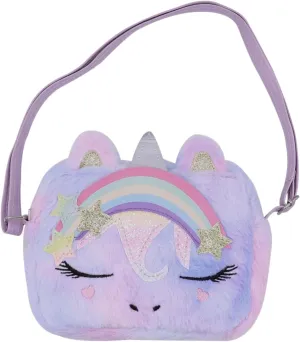 Cute Unicorn Crossbody Purse Pink Fluffy Satchel Shoulder Bag Animal Plush Messenger Bag Kawaii Purse Unicorn Gift