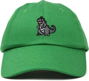 DALIX Giant Lizard Kaiju Embroidered Cotton Dad Hat Baseball Cap Adjustable Glow in The Dark Mens