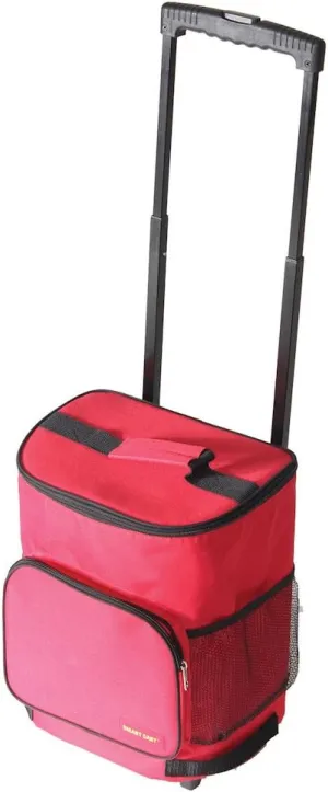 dbest products Ultra Compact Cooler Smart Cart, Red Insulated Collapsible Rolling Tailgate BBQ Beach Summer