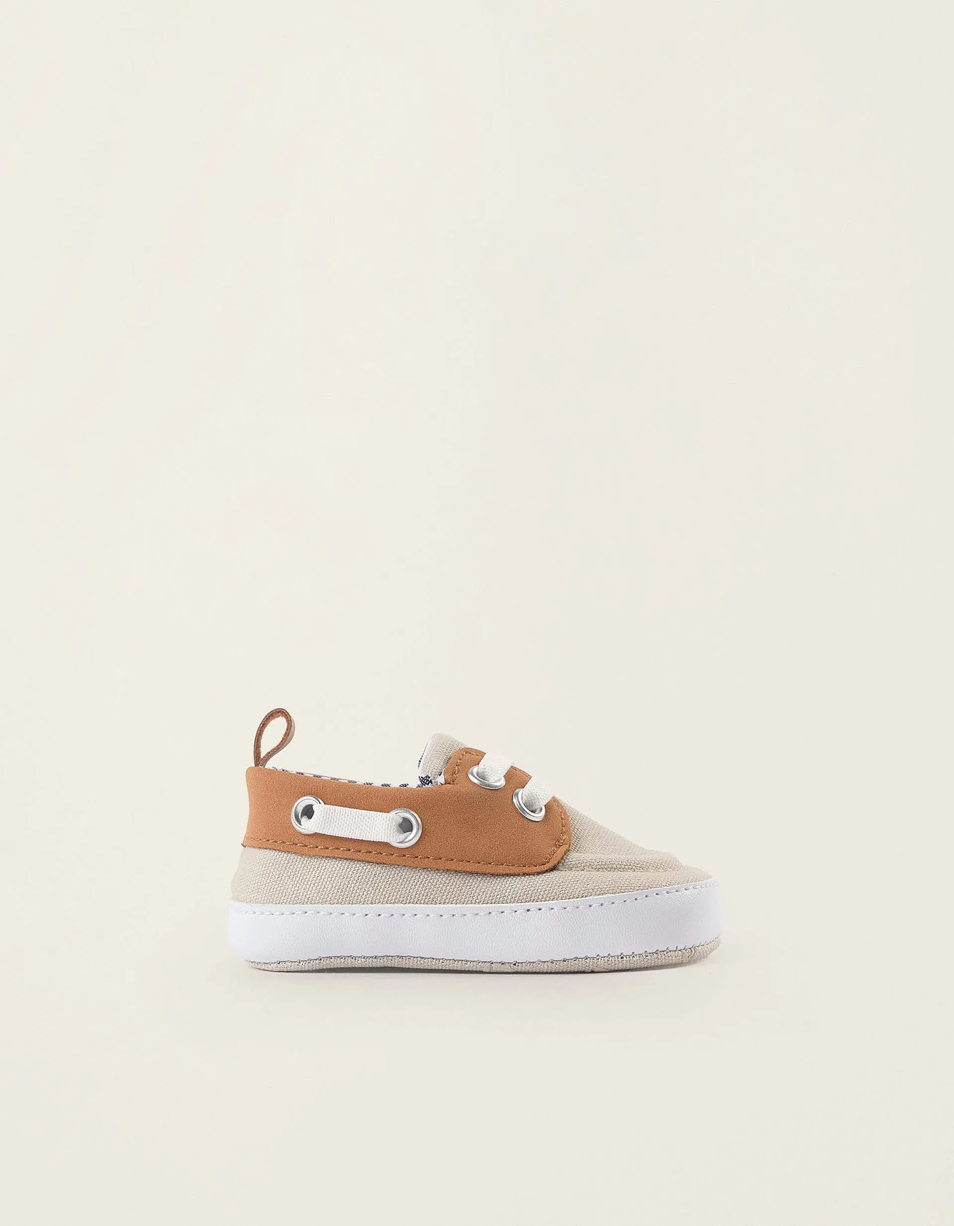 Deck Shoes for Newborns, Beige/Camel