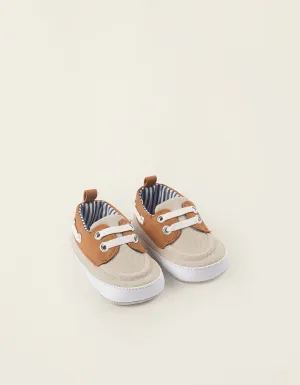 Deck Shoes for Newborns, Beige/Camel