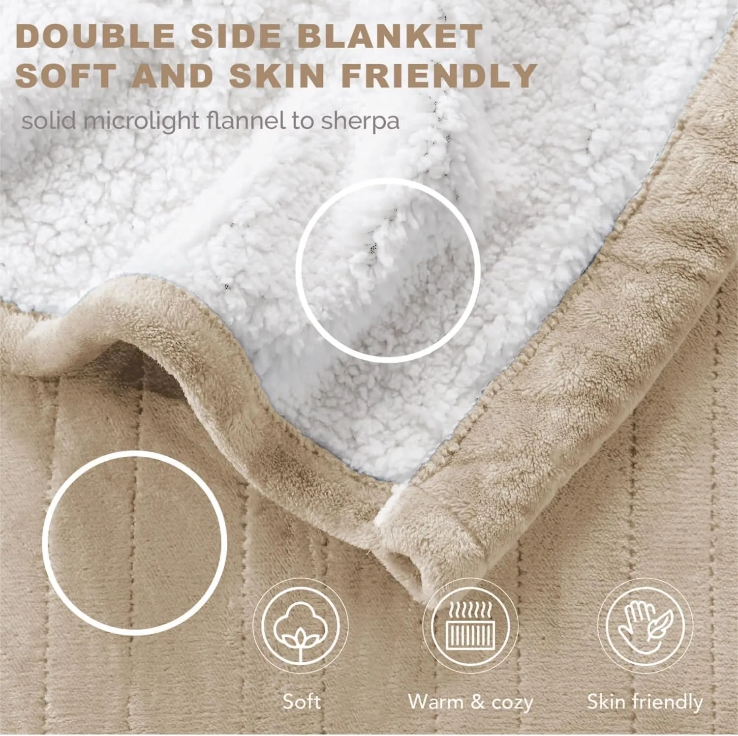 Degrees of Comfort Sherpa Plush Heated Blanket, Full Size Bed Electric Blankets with 20 Heat Settings Controller | 1-10 Hour Auto Shut Off |Washable, 72" X 84" Mocha