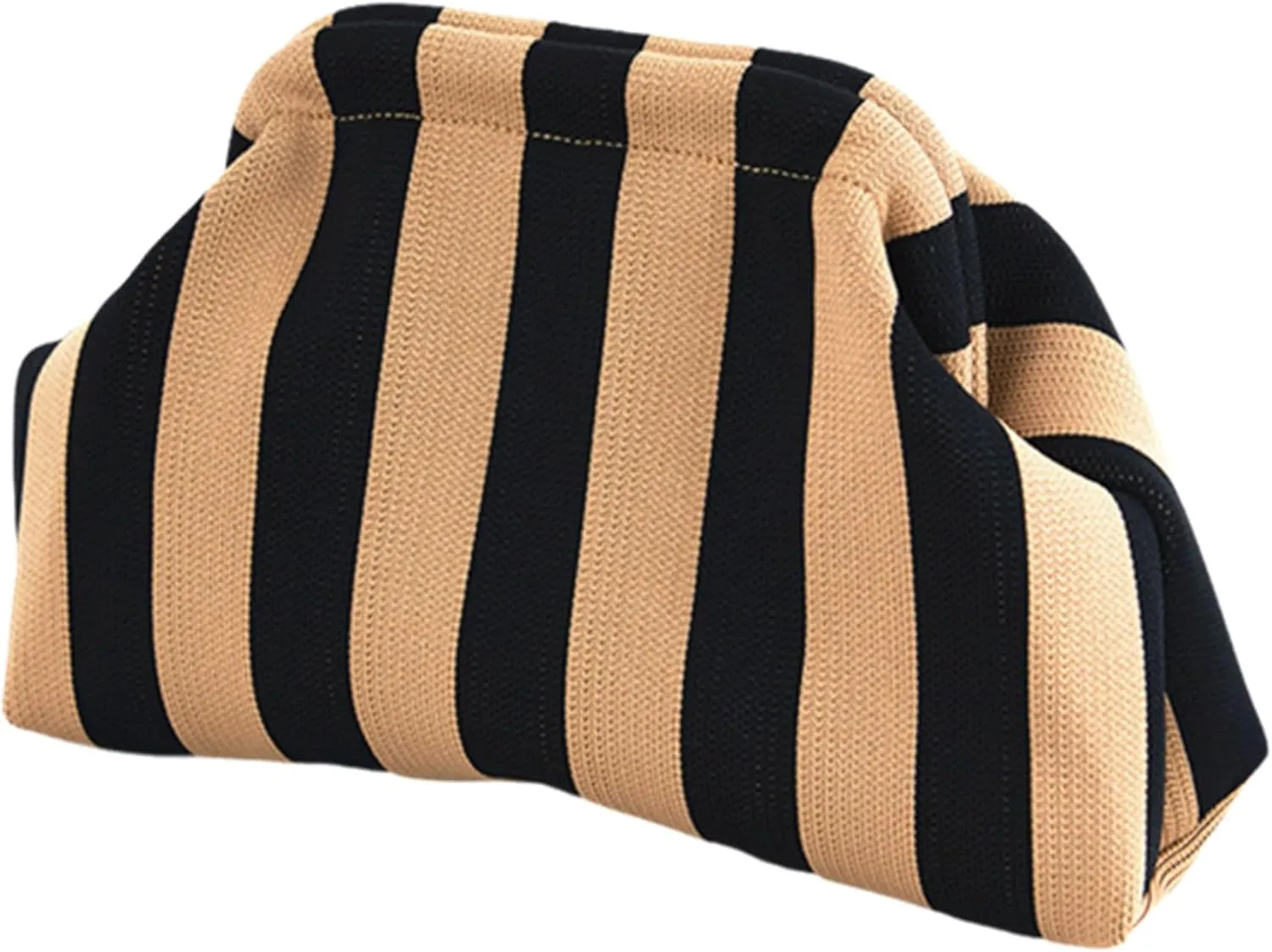 DIHKLCIO Clutch Purses for Women 2025 Summer Beach Woven Crochet Bag Dumpling Striped Ruched Cloud Purse Evening Handbag