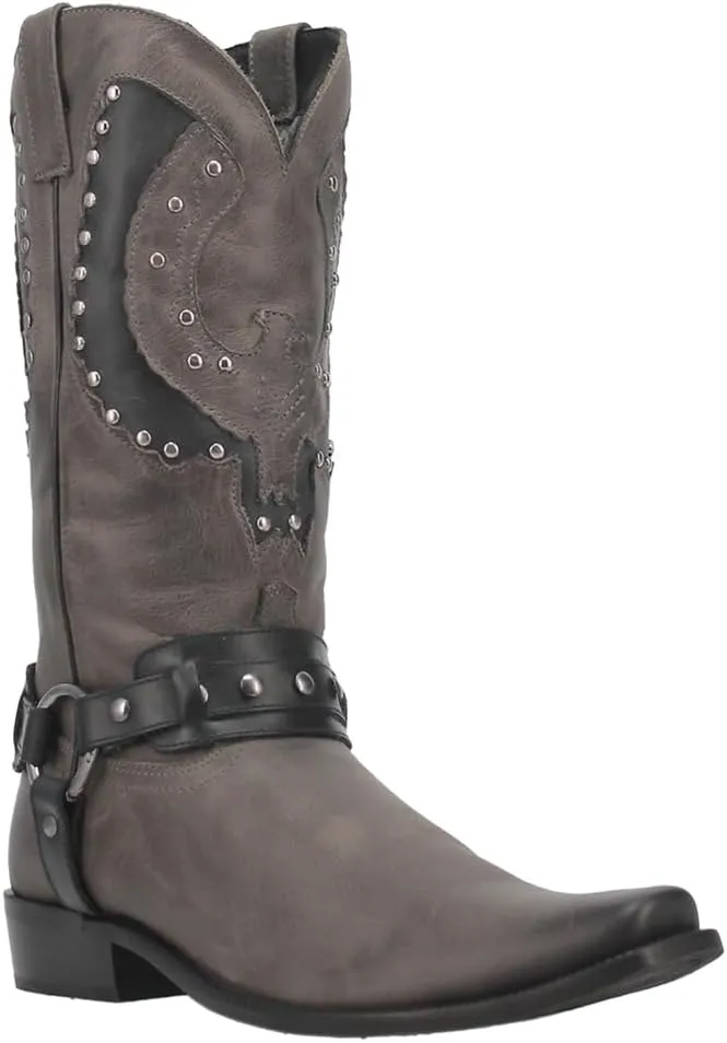 Dingo Mens War Eagle Studded Square Toe Pull On Casual Boots Mid Calf - Brown