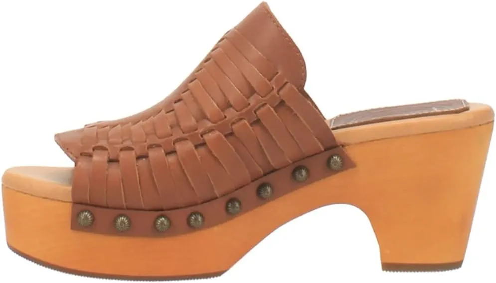 Dingo Womens Dreamweaver Studded Woven Platform Casual Sandals Casual Mid Heel 2-3" - Brown
