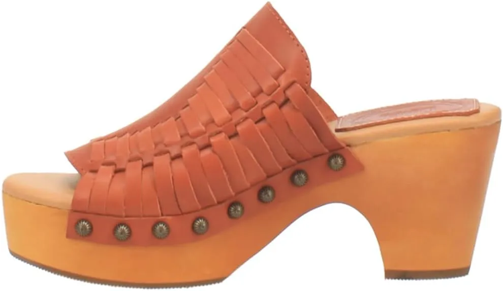 Dingo Womens Dreamweaver Studded Woven Platform Casual Sandals Casual Mid Heel 2-3" - Brown
