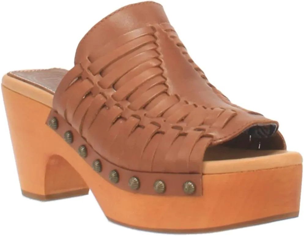 Dingo Womens Dreamweaver Studded Woven Platform Casual Sandals Casual Mid Heel 2-3" - Brown