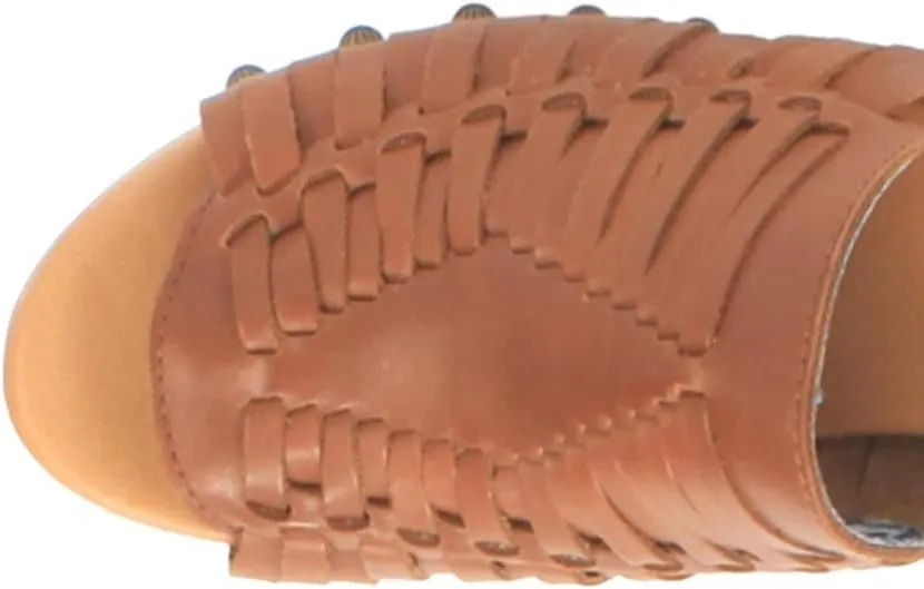 Dingo Womens Dreamweaver Studded Woven Platform Casual Sandals Casual Mid Heel 2-3" - Brown