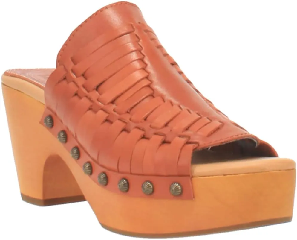 Dingo Womens Dreamweaver Studded Woven Platform Casual Sandals Casual Mid Heel 2-3" - Brown