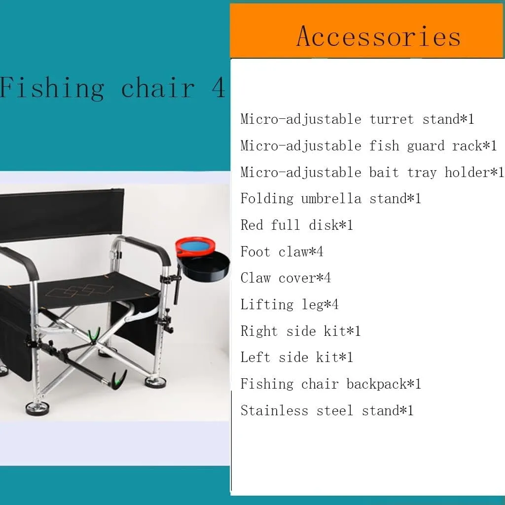 Director Chair Folding Fishing Chair Mesh Camping Chair with Adjustable Legs for Outdoor Camping Lawn Picnic Fishing