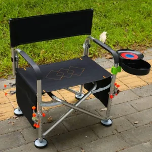 Director Chair Folding Fishing Chair Mesh Camping Chair with Adjustable Legs for Outdoor Camping Lawn Picnic Fishing