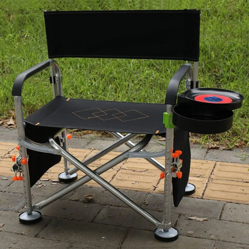 Director Chair Folding Fishing Chair Mesh Camping Chair with Adjustable Legs for Outdoor Camping Lawn Picnic Fishing