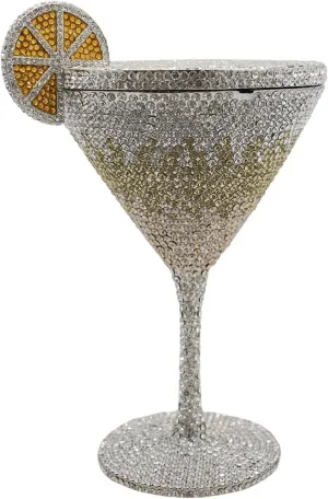 DJBM Women Twinkling Rhinestone Clutch Purse Chic Fancy Cocktail Cup Handbag with Chain for Evening Banquet