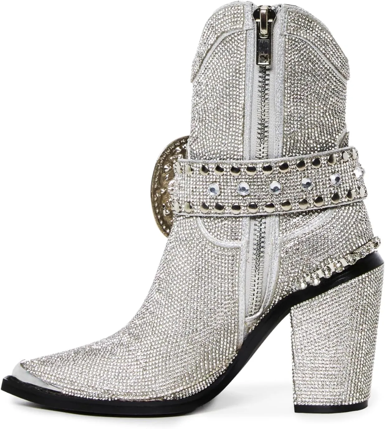 Dolls Kill Sheriff Shine Cowboy Boots by Club Exx - Rhinestone Encrusted Boots Made From Vegan Leather