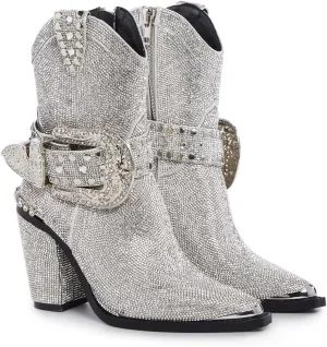 Dolls Kill Sheriff Shine Cowboy Boots by Club Exx - Rhinestone Encrusted Boots Made From Vegan Leather