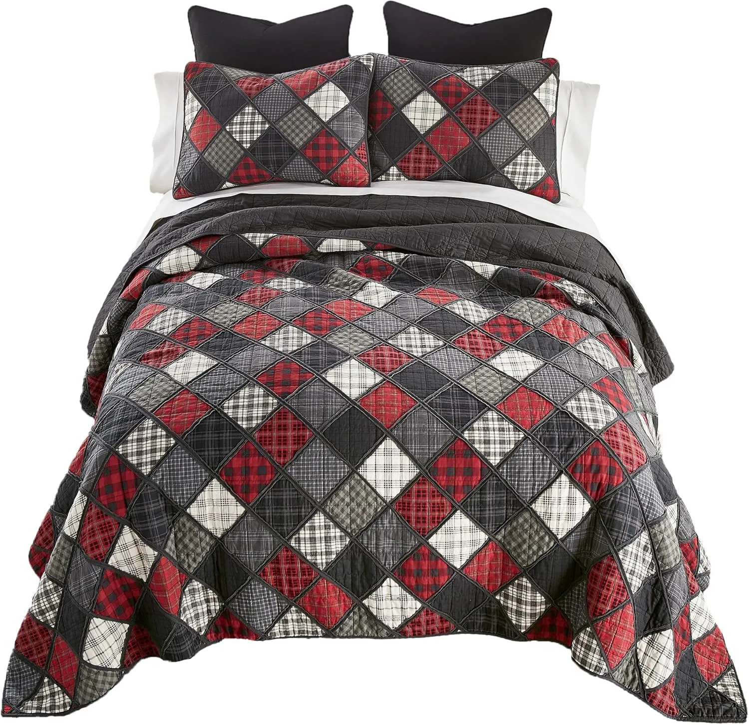 Donna Sharp Lumberjack Cotton Quilted Throw Blanket is 50" x 60" - Machine Washable - Perfect for Rustic Decor