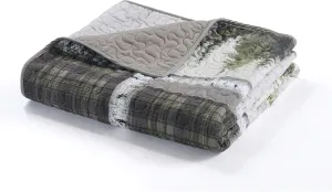 Donna Sharp Throw Blanket - Bear Panels Lodge Decorative Throw Blanket with Bears and Forest Plaid Pattern