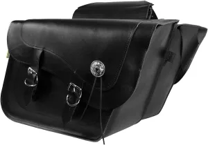 Dowco Willie & Max 58718-00 Deluxe Series: Synthetic Leather Large Slant Motorcycle Saddlebag Set, Black, Universal Fit, 19 Liter Each/38 Liter Total Capacity