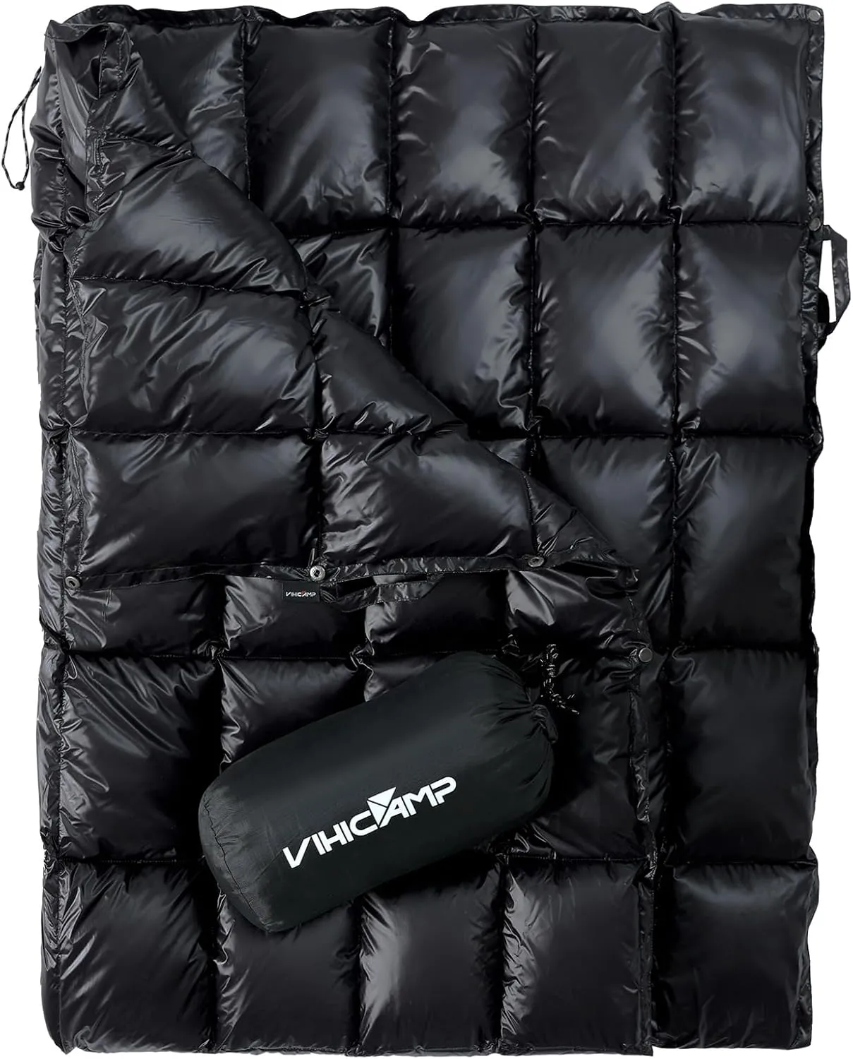 Down Camping Blanket - Packable Lightweight Outdoor Blanket, Warm Compact Backpacking Quilt for Cold Weather, Water-Resistant Puffer Blanket, Ideal for Travel, Hammock, Outdoor Adventures