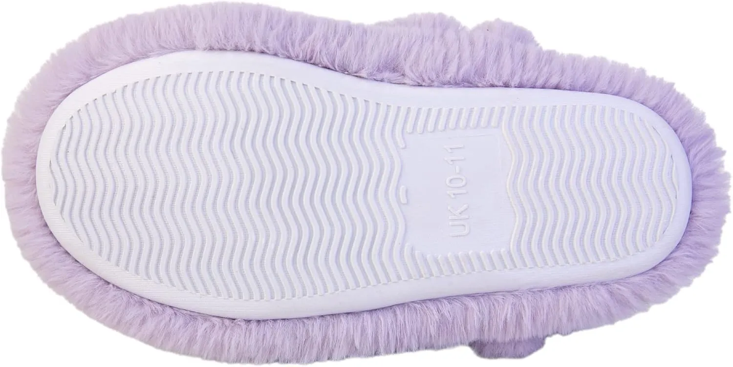 Dream Bridge Girls Kids Slippers Booties Home House Slippers Boots Toddler Cute Plush Fleece Warm Cartoon Indoor Outdoor Slip on Fluffy Booties Rainbow Shoes for Boys Girls