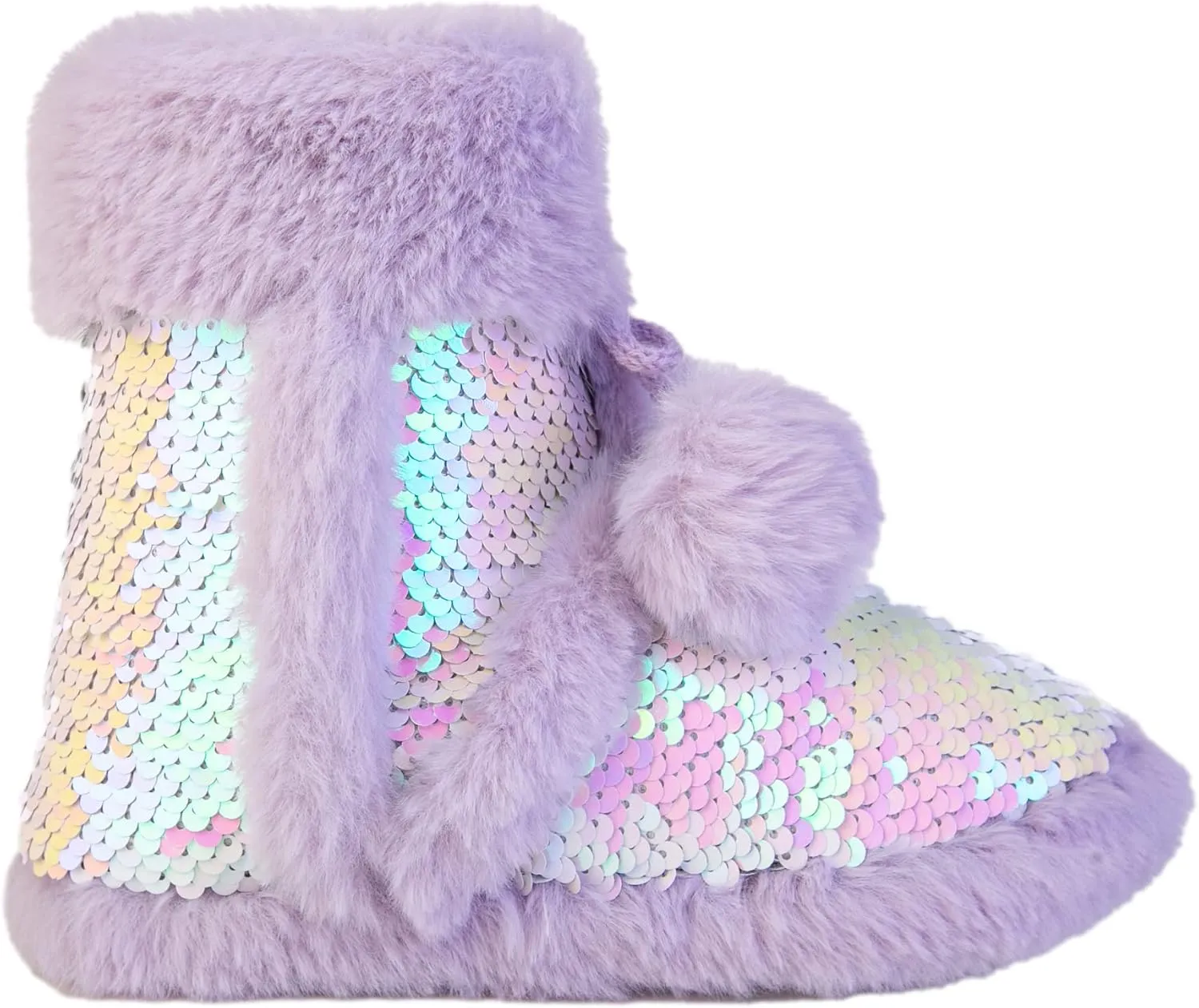 Dream Bridge Girls Kids Slippers Booties Home House Slippers Boots Toddler Cute Plush Fleece Warm Cartoon Indoor Outdoor Slip on Fluffy Booties Rainbow Shoes for Boys Girls