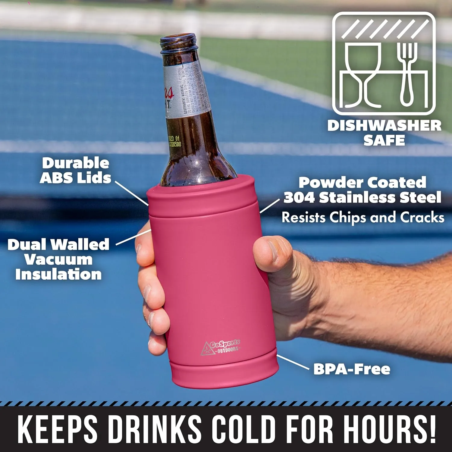 DUALIE 3 in 1 Insulated Can Cooler - 15  Colors - Universal Size for 12 oz Cans, Slim Cans, and Bottles