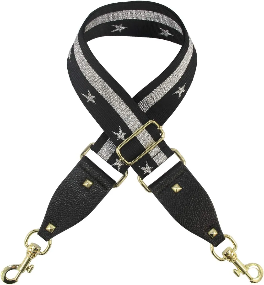 Duwi Wide Purse Strap Multicolor Striped Guitar Style Strap Adjustable Canvas Crossbody Bag Strap