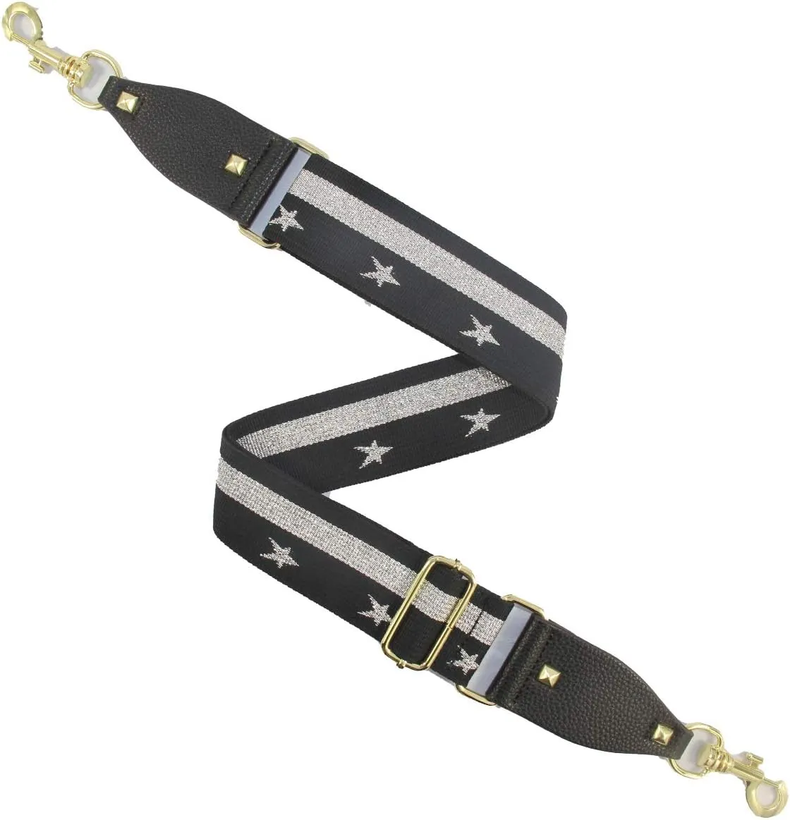 Duwi Wide Purse Strap Multicolor Striped Guitar Style Strap Adjustable Canvas Crossbody Bag Strap