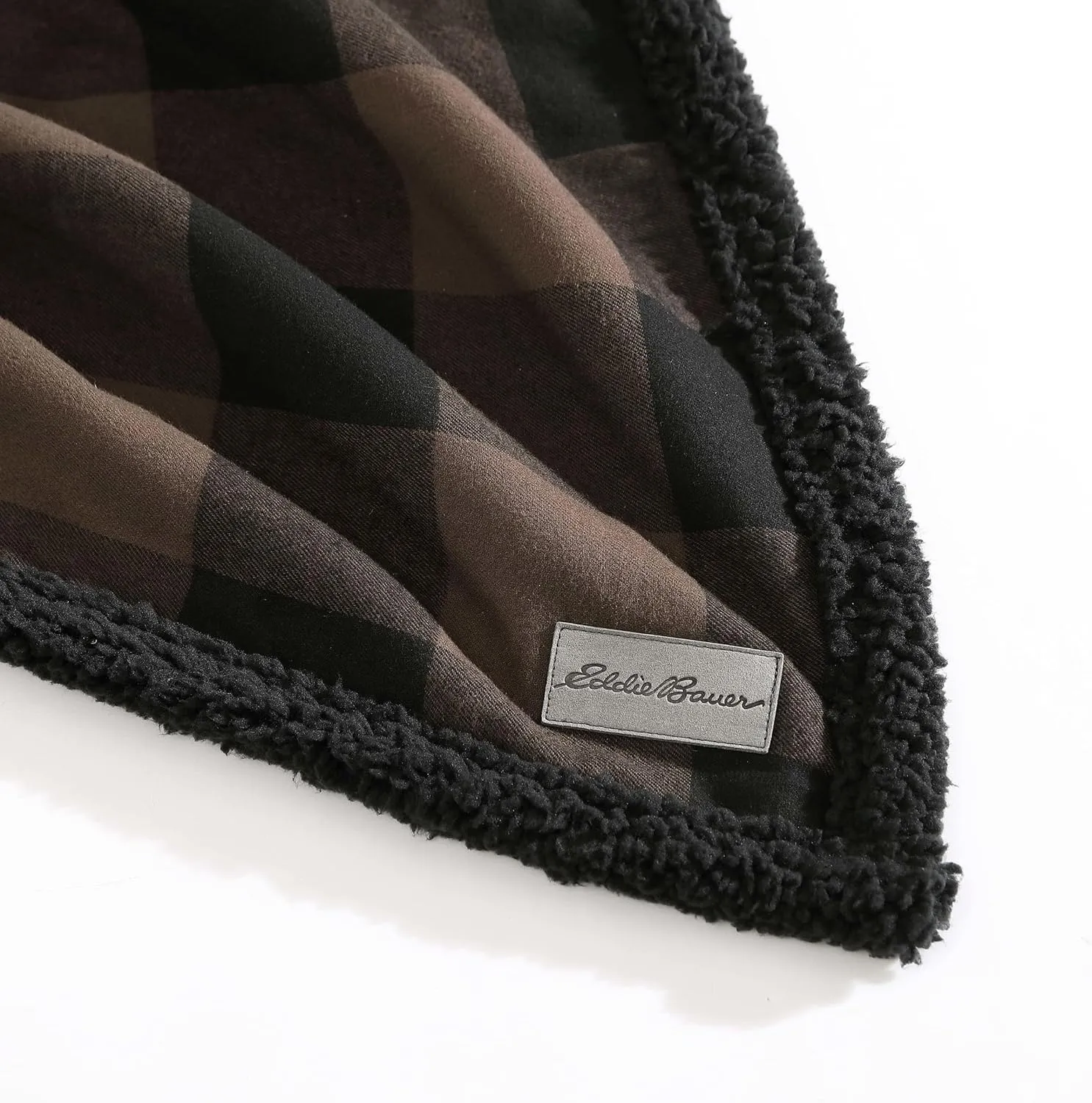 Eddie Bauer - Blanket, Super Soft Reversible Sherpa & Brushed Fleece Bedding, Throw Blankets for Couch, Ideal for Lounging (Cabin Plaid Brown)