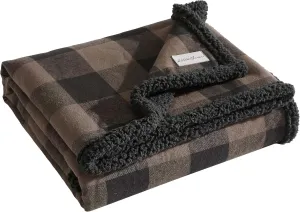Eddie Bauer - Blanket, Super Soft Reversible Sherpa & Brushed Fleece Bedding, Throw Blankets for Couch, Ideal for Lounging (Cabin Plaid Brown)