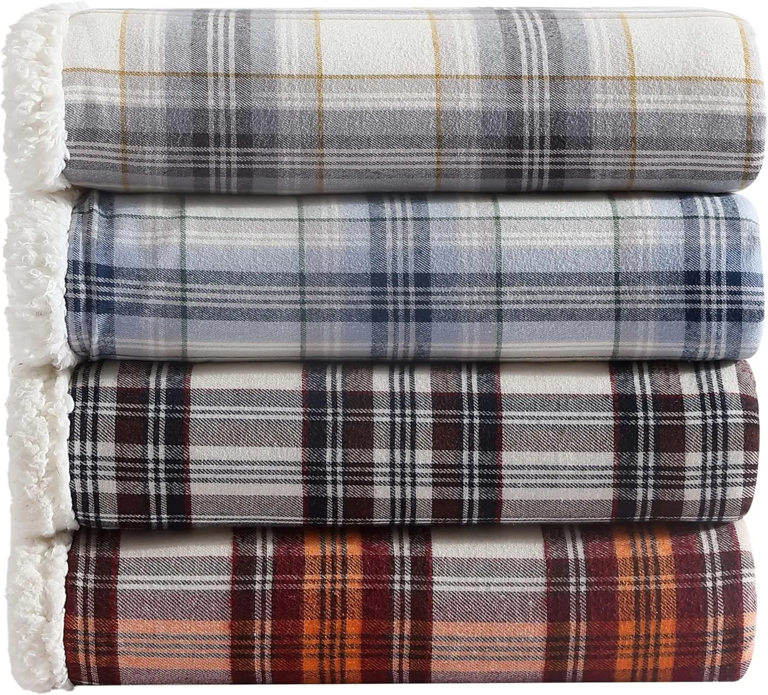 Eddie Bauer - Blanket, Super Soft Reversible Sherpa & Brushed Fleece Bedding, Throw Blankets for Couch, Ideal for Lounging (Edgewood Plaid Grey)