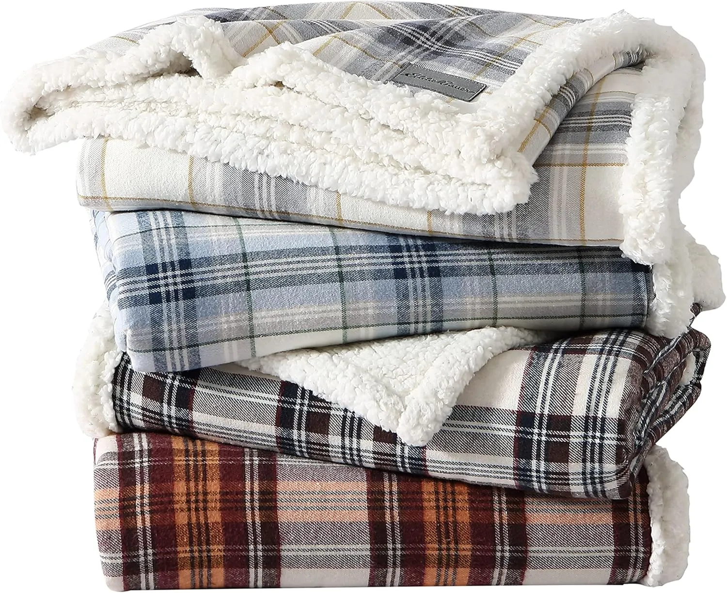 Eddie Bauer - Blanket, Super Soft Reversible Sherpa & Brushed Fleece Bedding, Throw Blankets for Couch, Ideal for Lounging (Edgewood Plaid Grey)