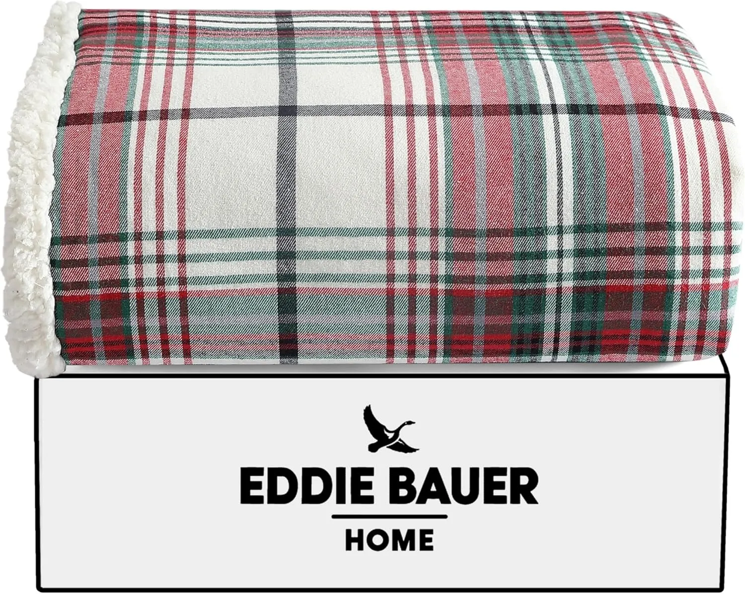 Eddie Bauer - Blanket, Super Soft Reversible Sherpa & Brushed Fleece Bedding, Throw Blankets for Couch, Ideal for Lounging (Montlake Plaid Red)