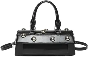 Edgy Sweetheart Shoulder Bag Sling bag Glossy Leather Quality Crossbody Bag with Detachable Studded Design Stylish Women Bag