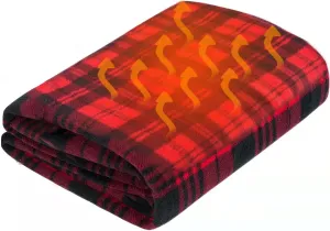 Electric Car Blanket - 12 Volt Heated Fleece Travel Blanket, 60 x 45 Inch Seat Blanket for Travel Camping Picnic - (Red Plaid)