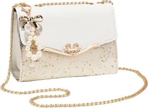 Elegant Shoulder Bag for Women - PU Leather Handbag with Sequin Crossbody & Messenger Bag Styles